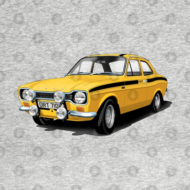 Mk 1 Ford Escort Mexico in yellow by candcretro